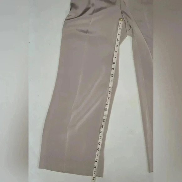 EllenTracy High Waist Wide Palazzo Leg Flat Front Pants  sz 12 FlowyTriacetate - Picture 7 of 14